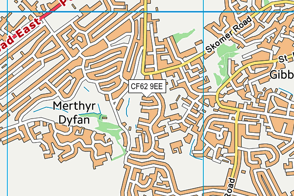 CF62 9EE map - OS VectorMap District (Ordnance Survey)