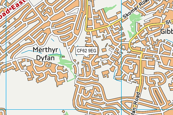 CF62 9EG map - OS VectorMap District (Ordnance Survey)