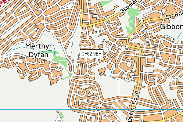 CF62 9EH map - OS VectorMap District (Ordnance Survey)