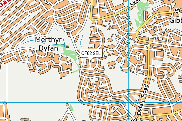 CF62 9EL map - OS VectorMap District (Ordnance Survey)