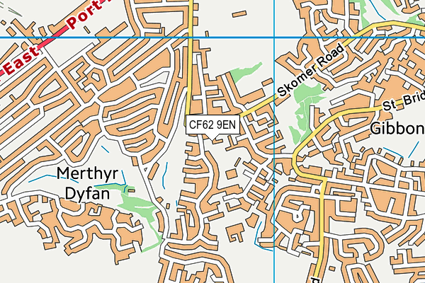 CF62 9EN map - OS VectorMap District (Ordnance Survey)