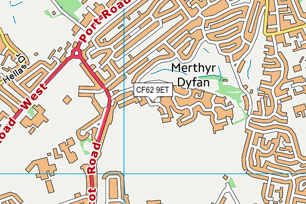 CF62 9ET map - OS VectorMap District (Ordnance Survey)