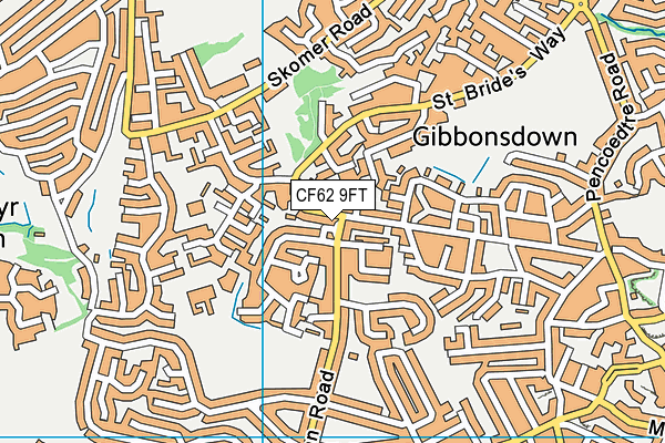 CF62 9FT map - OS VectorMap District (Ordnance Survey)