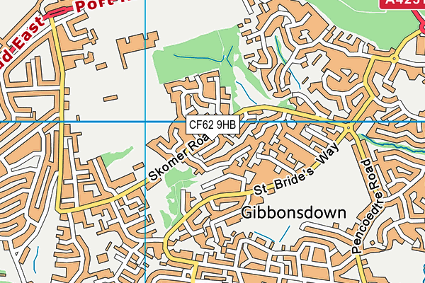 CF62 9HB map - OS VectorMap District (Ordnance Survey)