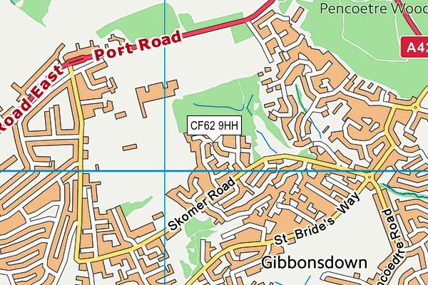 CF62 9HH map - OS VectorMap District (Ordnance Survey)