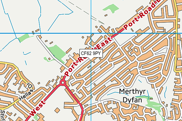 CF62 9PY map - OS VectorMap District (Ordnance Survey)