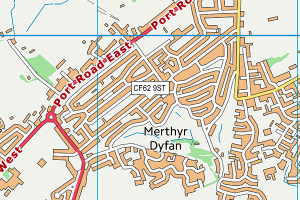 CF62 9ST map - OS VectorMap District (Ordnance Survey)