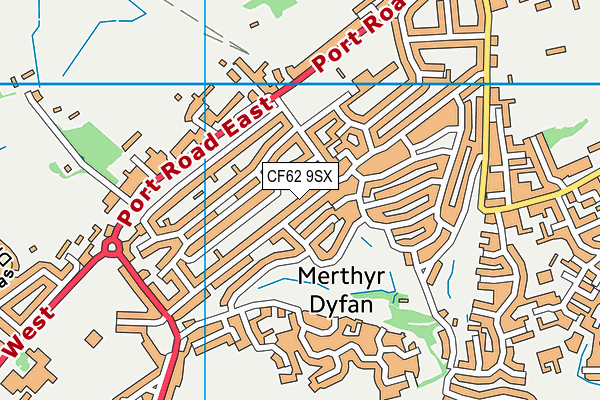 CF62 9SX map - OS VectorMap District (Ordnance Survey)