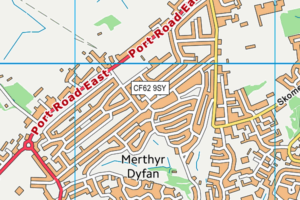 CF62 9SY map - OS VectorMap District (Ordnance Survey)