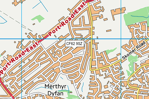 CF62 9SZ map - OS VectorMap District (Ordnance Survey)