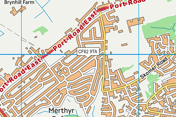 CF62 9TA map - OS VectorMap District (Ordnance Survey)