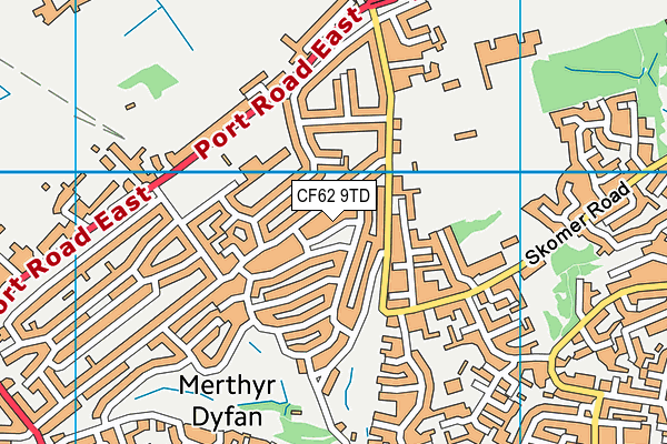 CF62 9TD map - OS VectorMap District (Ordnance Survey)