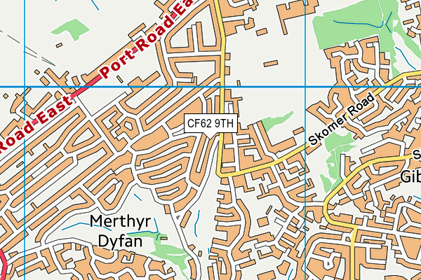 CF62 9TH map - OS VectorMap District (Ordnance Survey)