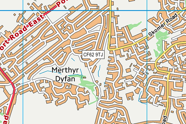 CF62 9TJ map - OS VectorMap District (Ordnance Survey)