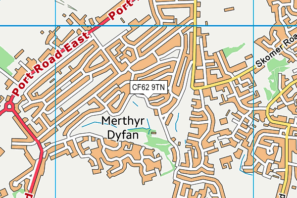 CF62 9TN map - OS VectorMap District (Ordnance Survey)