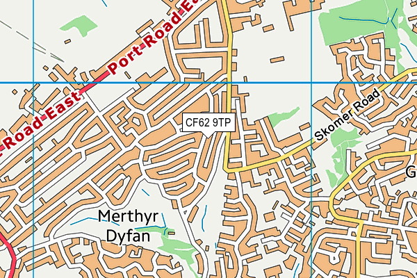 CF62 9TP map - OS VectorMap District (Ordnance Survey)