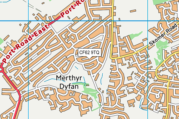 CF62 9TQ map - OS VectorMap District (Ordnance Survey)