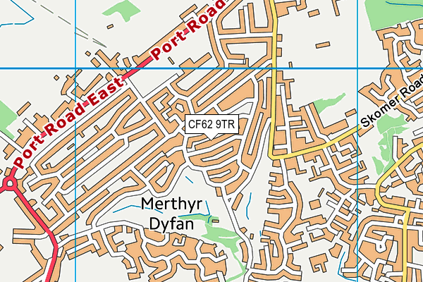 CF62 9TR map - OS VectorMap District (Ordnance Survey)