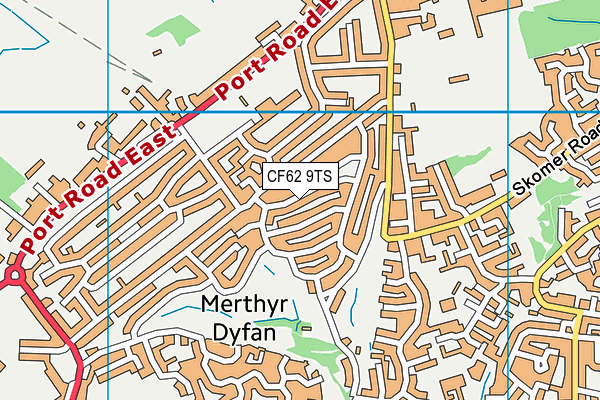 CF62 9TS map - OS VectorMap District (Ordnance Survey)