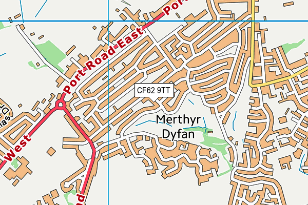 CF62 9TT map - OS VectorMap District (Ordnance Survey)