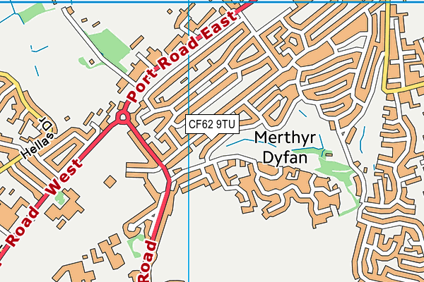 CF62 9TU map - OS VectorMap District (Ordnance Survey)