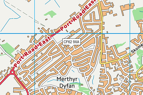 CF62 9XA map - OS VectorMap District (Ordnance Survey)