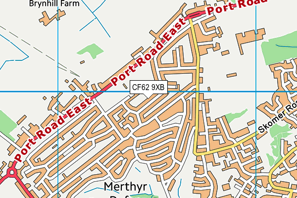 CF62 9XB map - OS VectorMap District (Ordnance Survey)