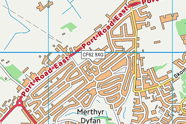 CF62 9XG map - OS VectorMap District (Ordnance Survey)