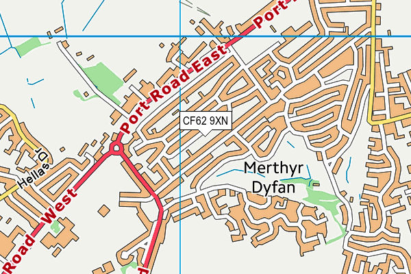 CF62 9XN map - OS VectorMap District (Ordnance Survey)