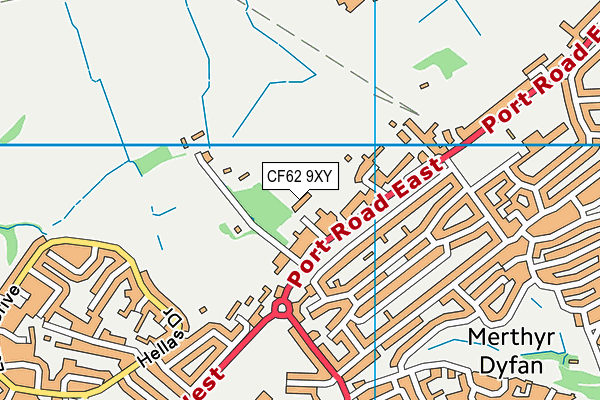 CF62 9XY map - OS VectorMap District (Ordnance Survey)