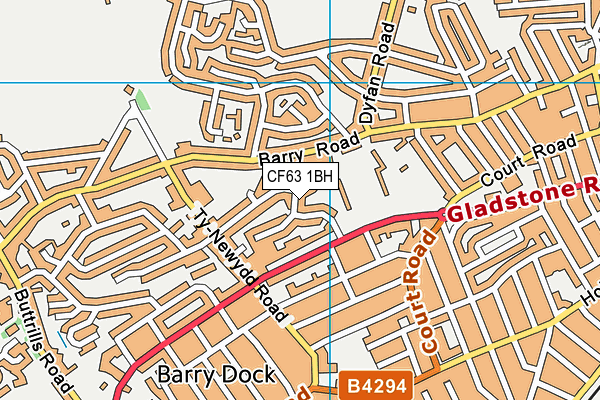 CF63 1BH map - OS VectorMap District (Ordnance Survey)