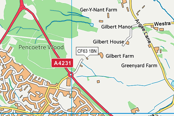 CF63 1BN map - OS VectorMap District (Ordnance Survey)