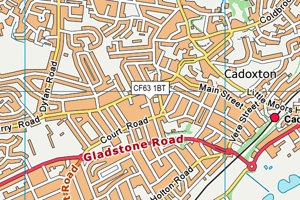 CF63 1BT map - OS VectorMap District (Ordnance Survey)