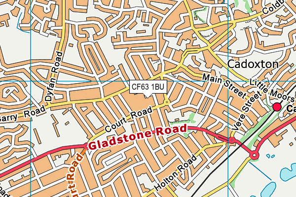 CF63 1BU map - OS VectorMap District (Ordnance Survey)