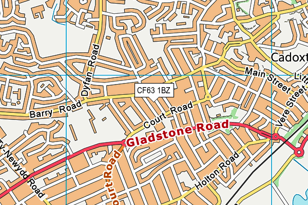 CF63 1BZ map - OS VectorMap District (Ordnance Survey)