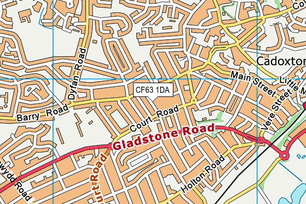 CF63 1DA map - OS VectorMap District (Ordnance Survey)