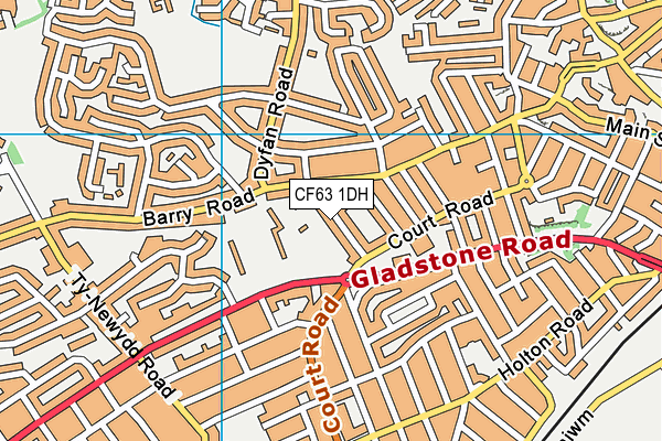 CF63 1DH map - OS VectorMap District (Ordnance Survey)