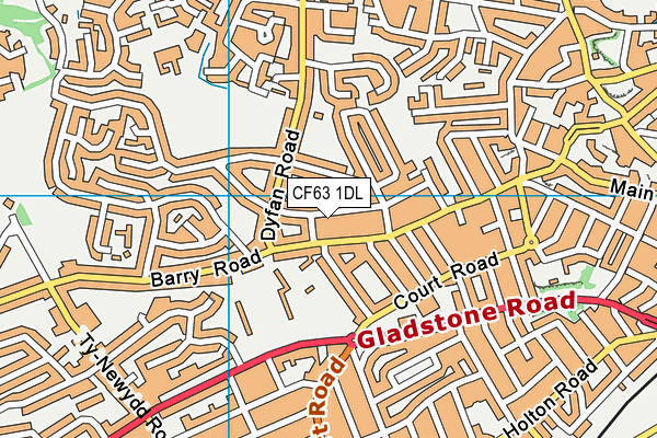 CF63 1DL map - OS VectorMap District (Ordnance Survey)