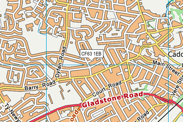 CF63 1EB map - OS VectorMap District (Ordnance Survey)