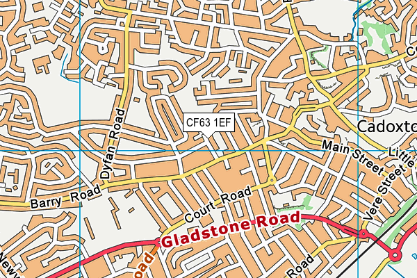 CF63 1EF map - OS VectorMap District (Ordnance Survey)