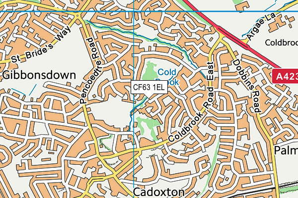 CF63 1EL map - OS VectorMap District (Ordnance Survey)