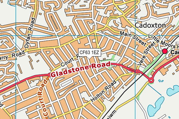 CF63 1EZ map - OS VectorMap District (Ordnance Survey)