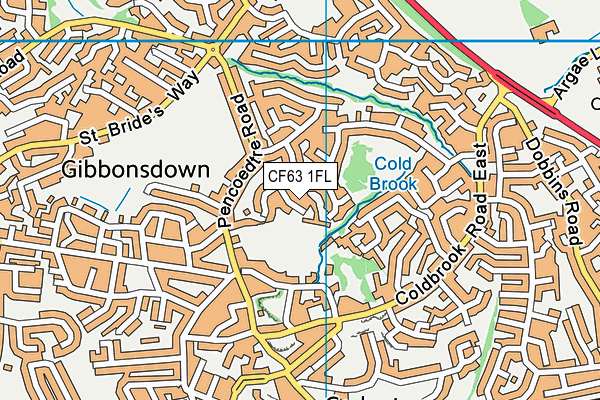 CF63 1FL map - OS VectorMap District (Ordnance Survey)