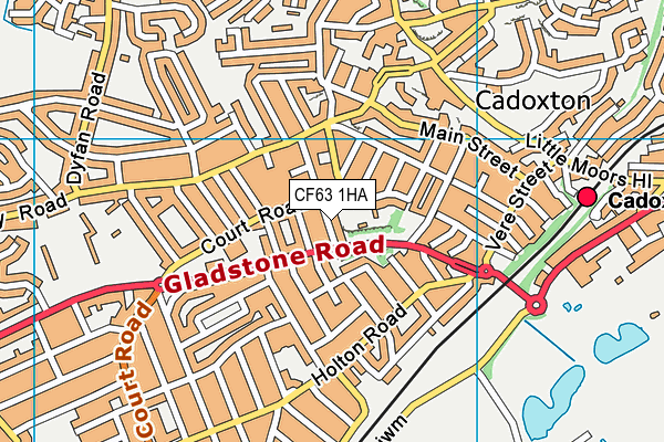 CF63 1HA map - OS VectorMap District (Ordnance Survey)