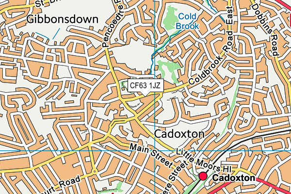 CF63 1JZ map - OS VectorMap District (Ordnance Survey)