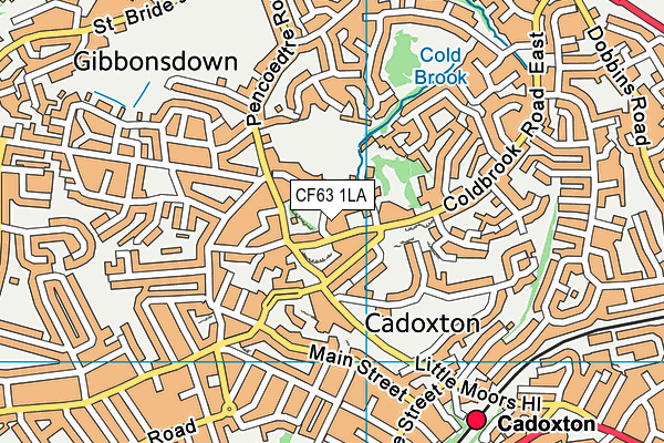 CF63 1LA map - OS VectorMap District (Ordnance Survey)