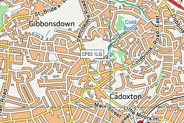 CF63 1LG map - OS VectorMap District (Ordnance Survey)