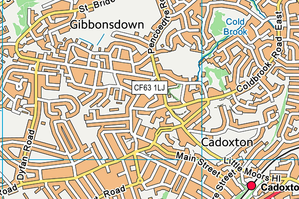 CF63 1LJ map - OS VectorMap District (Ordnance Survey)