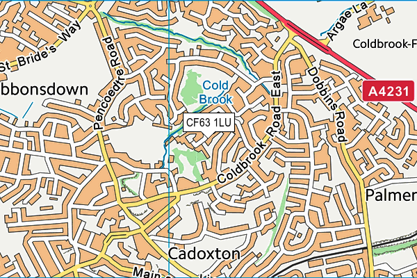 CF63 1LU map - OS VectorMap District (Ordnance Survey)