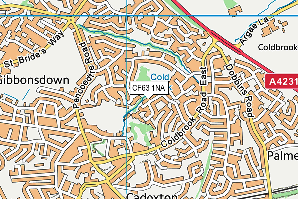 CF63 1NA map - OS VectorMap District (Ordnance Survey)